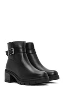 Kadın Siyah Fermuarlı Deri Topuklu Bot | Derimod Kadın Siyah Fermuarlı Deri Topuklu Bot | Derimod