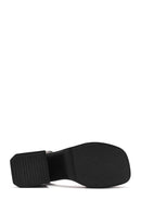 Women's Black Ankle Buckle Thick Heel Platform Leather Sandals | Derimod Women's Black Ankle Buckle Thick Heel Platform Leather Sandals | Derimod