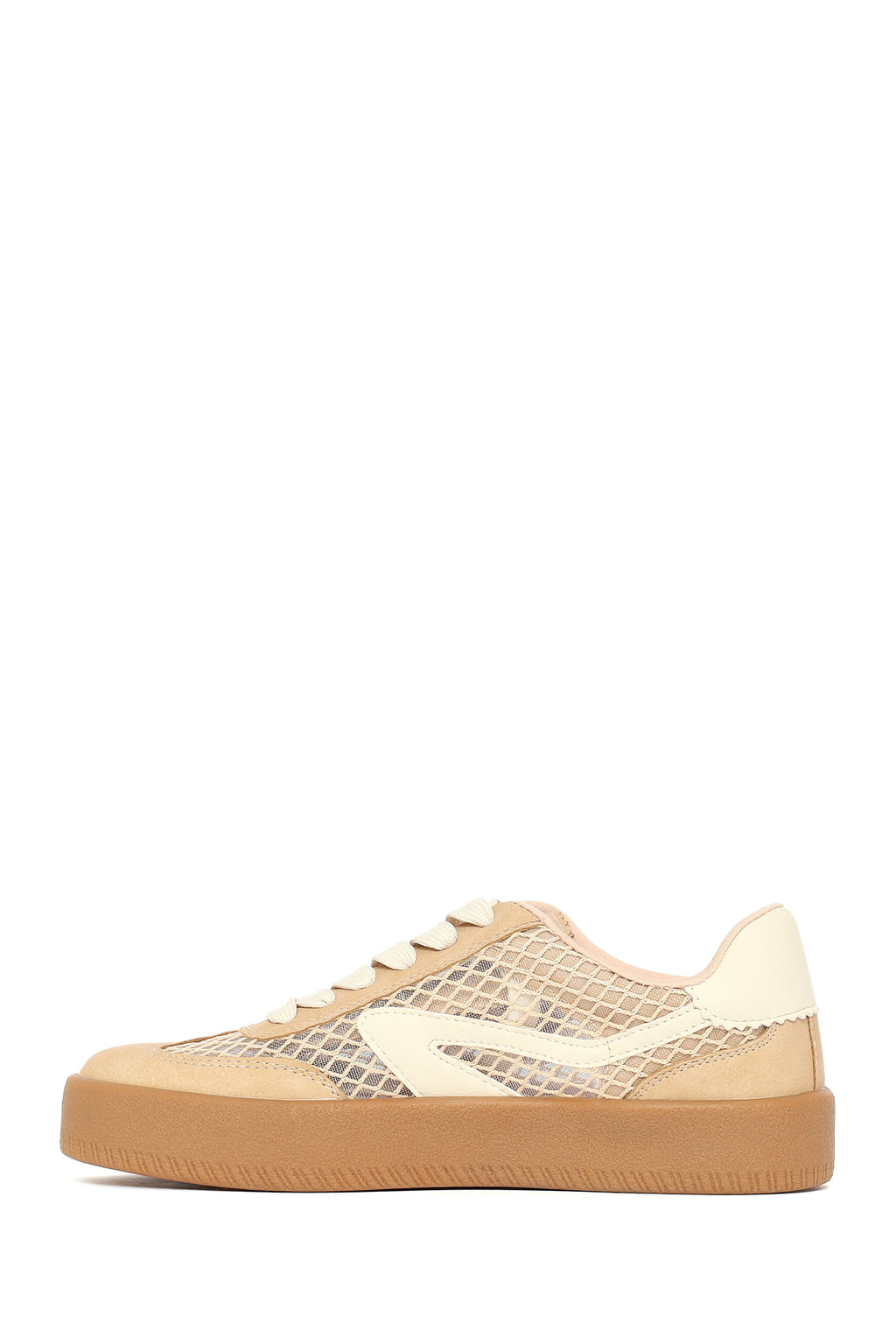Kadın Vizon Bağcıklı Kumaş Sneaker
