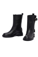 Woman Siyah Leather Biker Bot | Derimod Woman Siyah Leather Biker Bot | Derimod