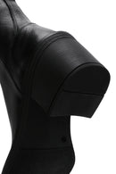Women's Black Leather Zippered Heeled Boots | Derimod Women's Black Leather Zippered Heeled Boots | Derimod