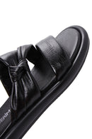 Women's Black Leather Comfort Slippers | Derimod Women's Black Leather Comfort Slippers | Derimod