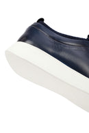 Erkek Lacivert Bağcıklı Kalın Tabanlı Deri Sneaker | Derimod Erkek Lacivert Bağcıklı Kalın Tabanlı Deri Sneaker | Derimod