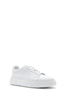 Erkek Beyaz Bağcıklı Deri Sneaker | Derimod Erkek Beyaz Bağcıklı Deri Sneaker | Derimod