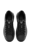 Erkek Siyah Bağcıklı Deri Sneaker | Derimod Erkek Siyah Bağcıklı Deri Sneaker | Derimod