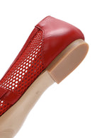 Women's Red Mesh Strappy Ballerinas | Derimod Women's Red Mesh Strappy Ballerinas | Derimod
