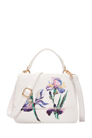 Women's White Long Strap Printed Shoulder Bag | Derimod Women's White Long Strap Printed Shoulder Bag | Derimod