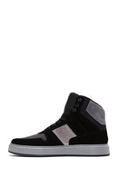 Erkek Siyah Deri Bilekli Sneaker | Derimod Erkek Siyah Deri Bilekli Sneaker | Derimod