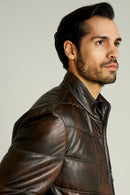 Buffon Men's Leather Jacket | Derimod Buffon Men's Leather Jacket | Derimod