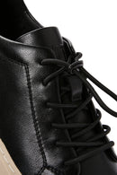 Erkek Siyah Bağcıklı Deri Sneaker | Derimod Erkek Siyah Bağcıklı Deri Sneaker | Derimod