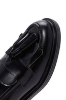 Kadın Siyah Deri Püsküllü Maskülen Loafer | Derimod Kadın Siyah Deri Püsküllü Maskülen Loafer | Derimod