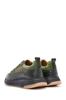 Erkek Haki Bağcıklı Deri Sneaker | Derimod Erkek Haki Bağcıklı Deri Sneaker | Derimod