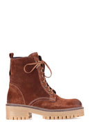 Lace-Up Women's Suede Boots | Derimod Lace-Up Women's Suede Boots | Derimod