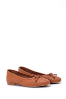 Women's Bow Leather Ballerinas | Derimod Women's Bow Leather Ballerinas | Derimod
