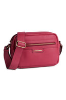 Geox Women's Red Blandine Long Strap Leather Crossbody Bag | Derimod Geox Women's Red Blandine Long Strap Leather Crossbody Bag | Derimod