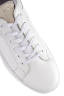 Erkek Beyaz Bağcıklı Deri Sneaker | Derimod Erkek Beyaz Bağcıklı Deri Sneaker | Derimod
