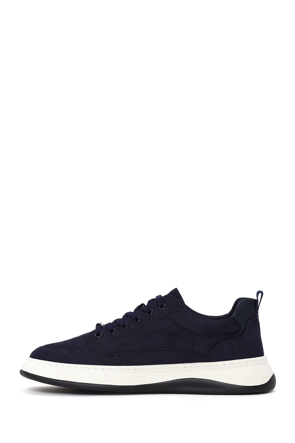 Erkek Lacivert Bağcıklı Kumaş Sneaker