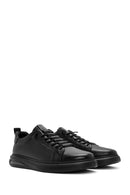 Erkek Siyah Bağcıklı Deri Sneaker | Derimod Erkek Siyah Bağcıklı Deri Sneaker | Derimod