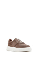 Men's Beige Lace-Up Thick-Sole Suede Leather Sneakers | Derimod Men's Beige Lace-Up Thick-Sole Suede Leather Sneakers | Derimod