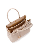 Woman Beige Long Strap Printed Shoulder Bag | Derimod Woman Beige Long Strap Printed Shoulder Bag | Derimod