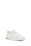 Erkek Beyaz Bağcıklı Deri Sneaker | Derimod Erkek Beyaz Bağcıklı Deri Sneaker | Derimod