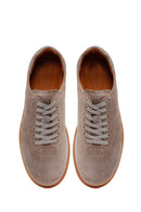 Male Mink Lace-up Suede Leather Sneaker | Derimod Male Mink Lace-up Suede Leather Sneaker | Derimod