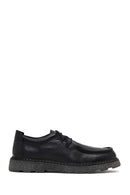 Male Black Lace-Up Thick-Soled Leather Casual Shoes | Derimod Male Black Lace-Up Thick-Soled Leather Casual Shoes | Derimod