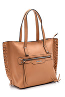 Women's Brown Knitted Detailed Shoulder Bag | Derimod Women's Brown Knitted Detailed Shoulder Bag | Derimod
