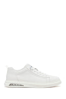 Erkek Beyaz Bağcıklı Deri Sneaker | Derimod Erkek Beyaz Bağcıklı Deri Sneaker | Derimod