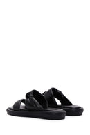 Women's Black Leather Comfort Slippers | Derimod Women's Black Leather Comfort Slippers | Derimod