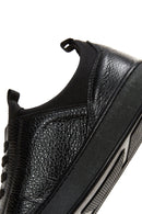 Erkek Siyah Bağcıklı Deri Sneaker | Derimod Erkek Siyah Bağcıklı Deri Sneaker | Derimod