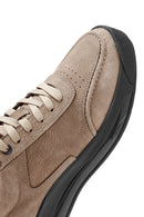Male Mink Lace-Up Nubuck Leather Sneaker | Derimod Male Mink Lace-Up Nubuck Leather Sneaker | Derimod
