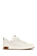 Erkek Beyaz Bağcıklı Deri Sneaker | Derimod Erkek Beyaz Bağcıklı Deri Sneaker | Derimod