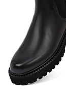 Male Black Thick-Soled Leather Chelsea Boots | Derimod Male Black Thick-Soled Leather Chelsea Boots | Derimod