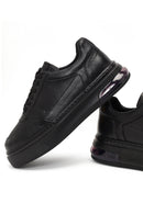 Erkek Siyah Bağcıklı Kalın Tabanlı Deri Sneaker | Derimod Erkek Siyah Bağcıklı Kalın Tabanlı Deri Sneaker | Derimod