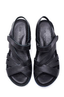 Women's Black Leather Comfort Sandals | Derimod Women's Black Leather Comfort Sandals | Derimod