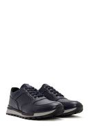 Erkek Lacivert Bağcıklı Deri Casual Sneaker | Derimod Erkek Lacivert Bağcıklı Deri Casual Sneaker | Derimod