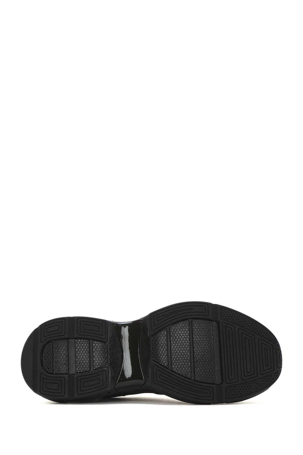 Erkek Siyah Bağcıklı Kalın Tabanlı Kumaş Sneaker