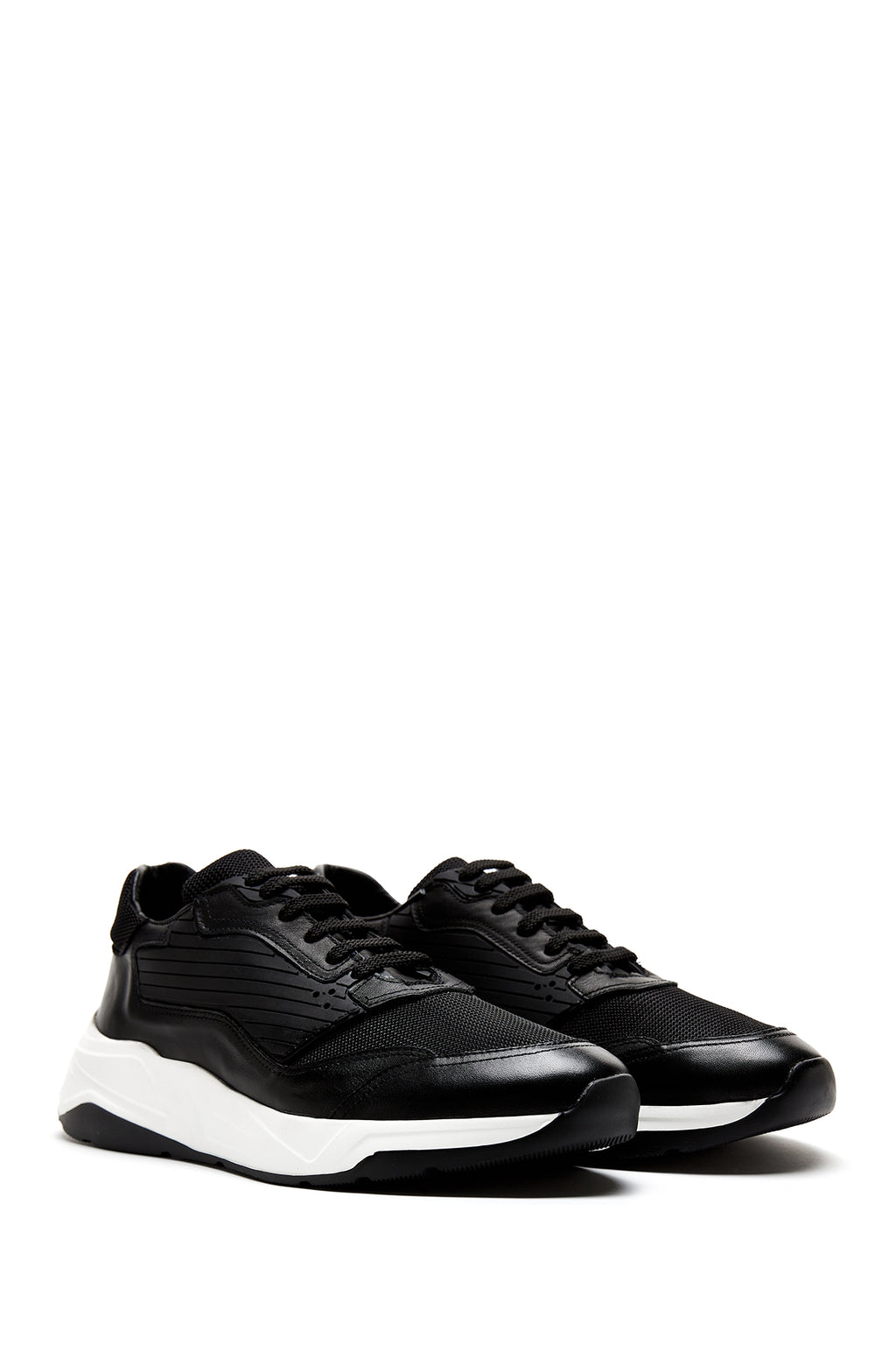 Erkek Siyah Deri Sneaker