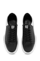 Erkek Siyah Bağcıklı Deri Sneaker | Derimod Erkek Siyah Bağcıklı Deri Sneaker | Derimod