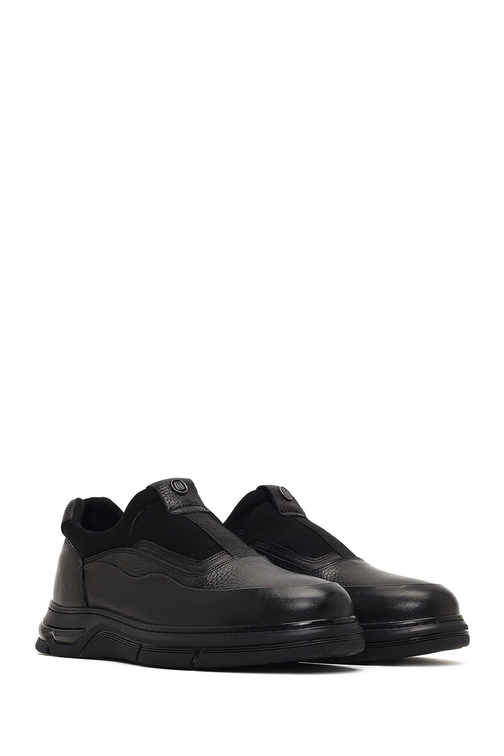 Erkek Siyah Deri Casual Comfort Sneaker