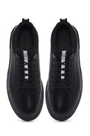 Erkek Siyah Bağcıklı Deri Sneaker | Derimod Erkek Siyah Bağcıklı Deri Sneaker | Derimod