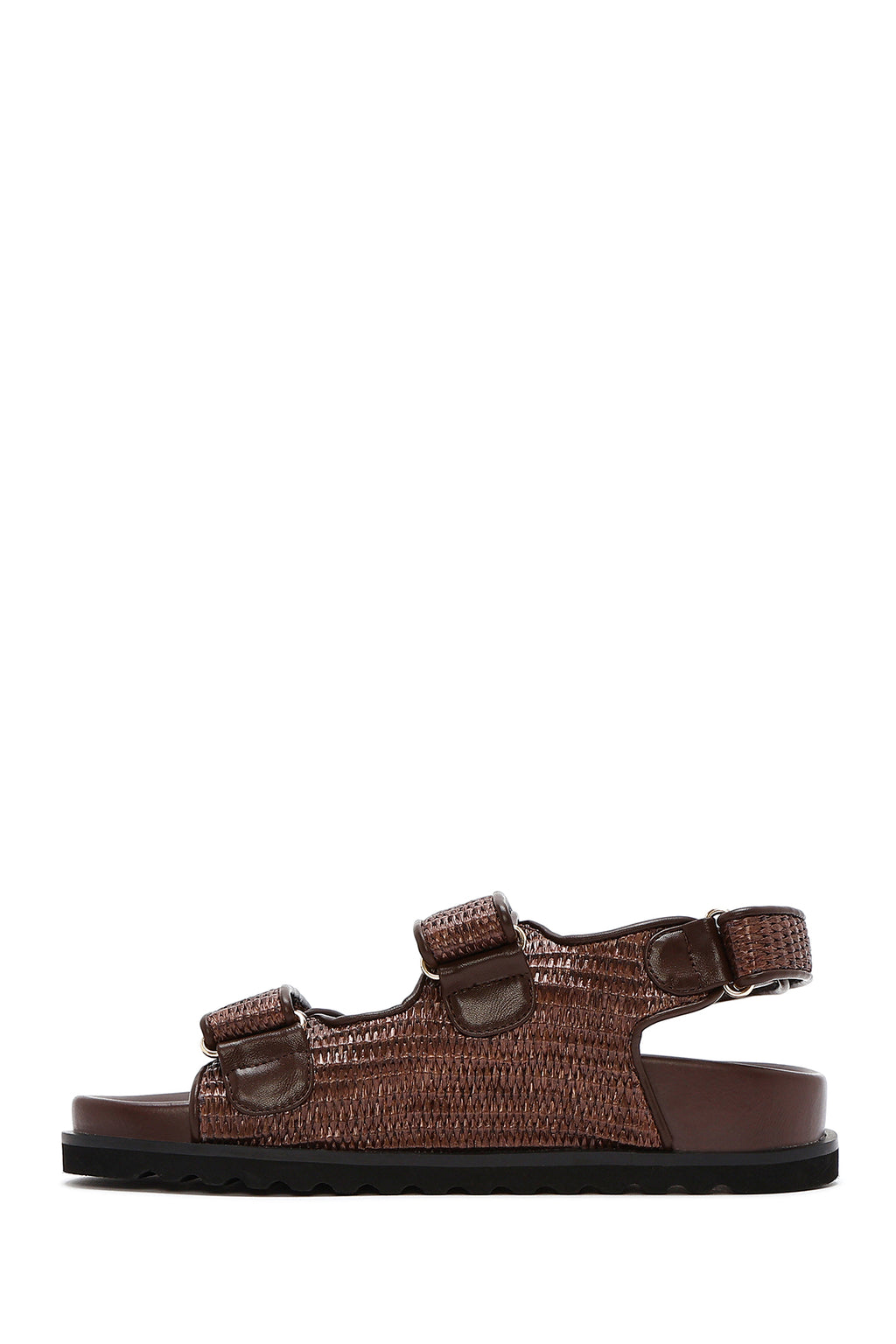 Kadın Kahverengi Bantlı Hasır Sandalet