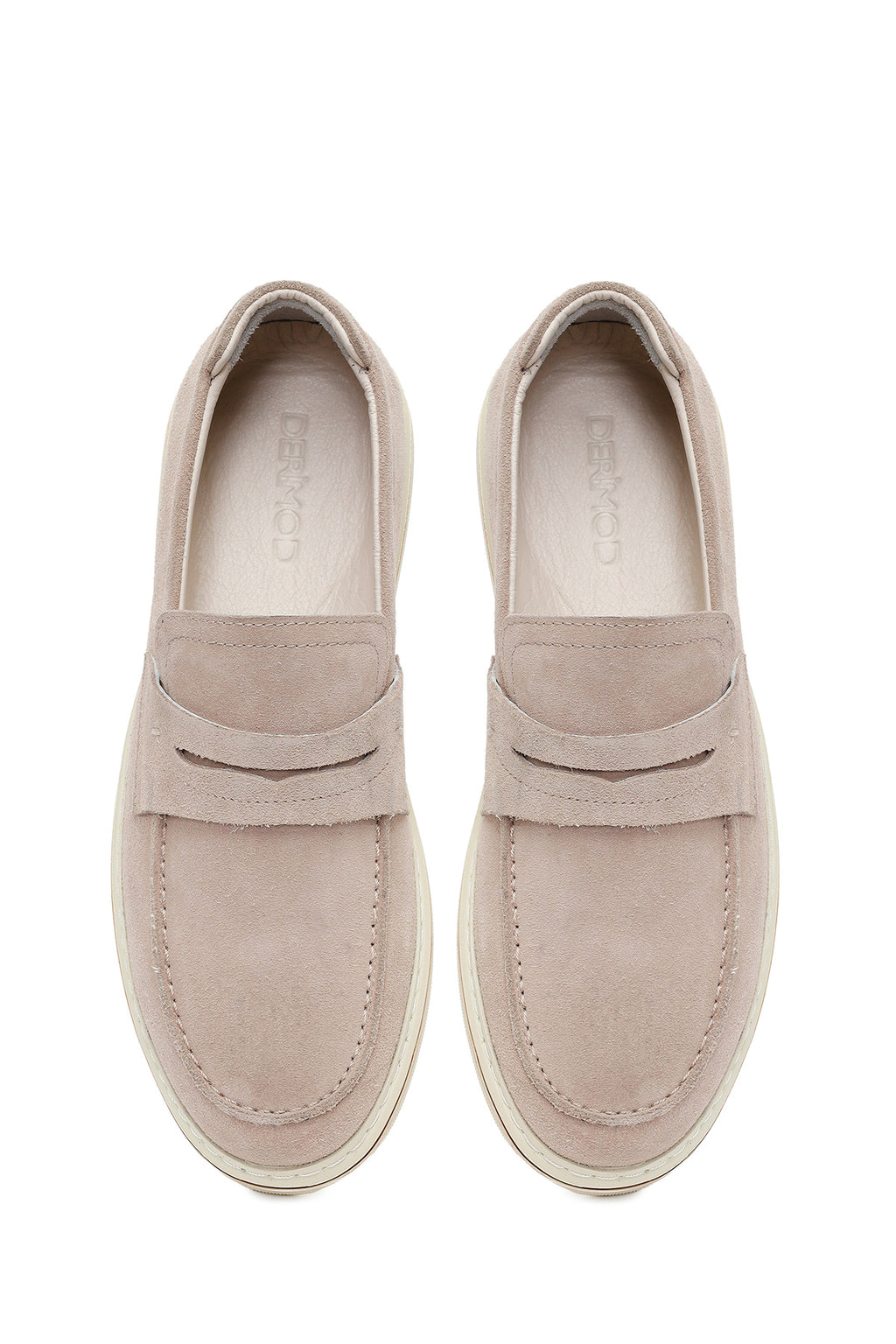 Erkek Bej Süet Deri Casual Loafer