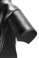 Women's Black Zippered Thick Heel Leather Boots | Derimod Women's Black Zippered Thick Heel Leather Boots | Derimod