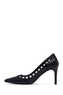 Kadın Siyah İnce Topuklu Deri Stiletto | Derimod Kadın Siyah İnce Topuklu Deri Stiletto | Derimod
