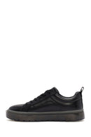 Erkek Siyah Bağcıklı Deri Sneaker | Derimod Erkek Siyah Bağcıklı Deri Sneaker | Derimod