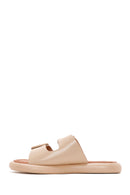 Women's Beige Double Buckle Slippers | Derimod Women's Beige Double Buckle Slippers | Derimod