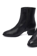 Woman Black Zippered Low Heeled Shoes Leather Boat | Derimod Woman Black Zippered Low Heeled Shoes Leather Boat | Derimod