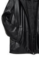 Nathan Men's Black Leather Coat | Derimod Nathan Men's Black Leather Coat | Derimod